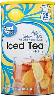 Iced Tea Drink Mix, Natural Lemon Flavor, Powdered Beverage, 66.1 oz Canister, Makes Up to 28 Quarts