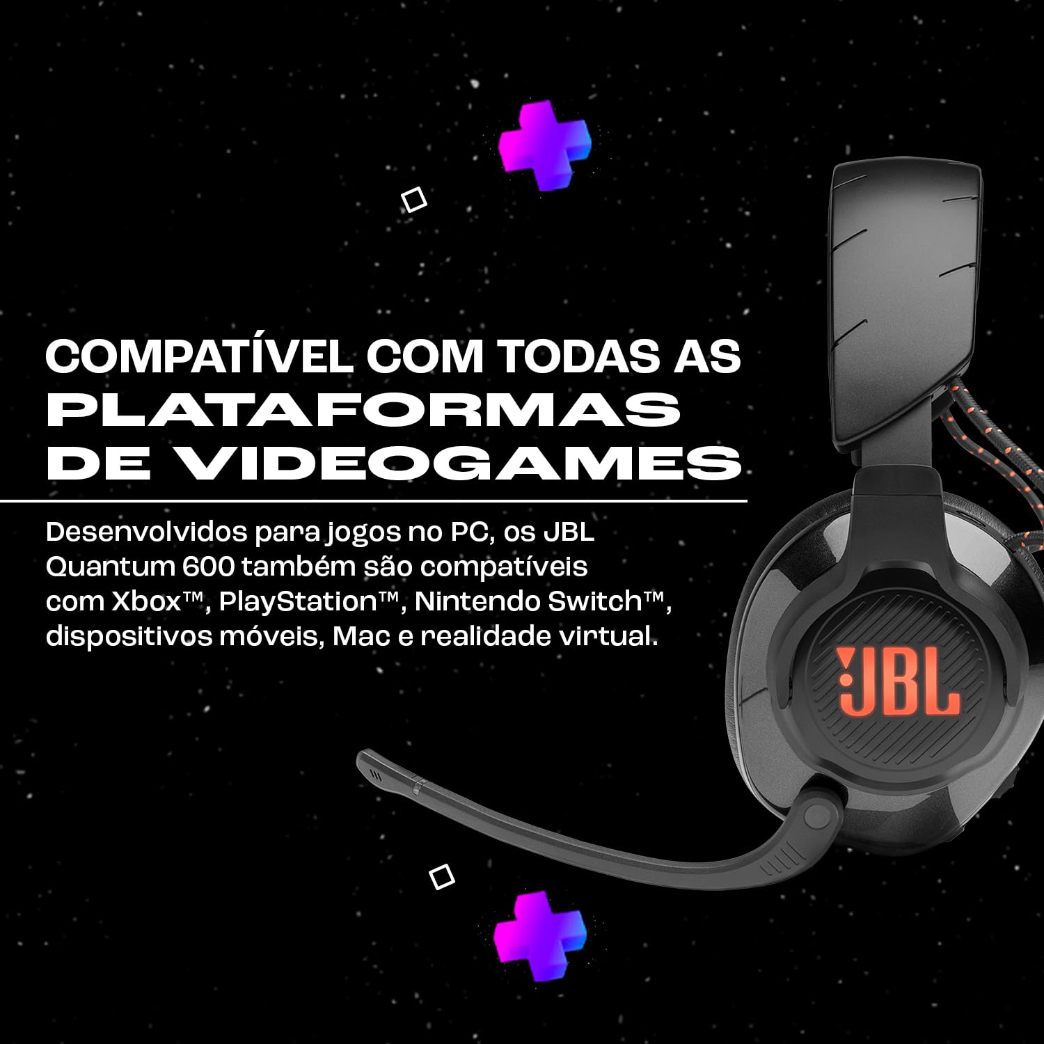 JBL, Fone de Ouvido Wireless, Quantum 600, Headset Gamer, Over Ear