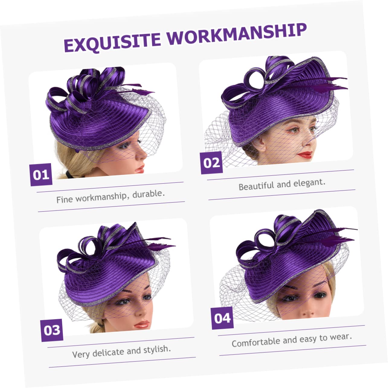 SHERCHPRY 2pezzi Fascinator Elegante per Cerimonie Cappello da tè per Eventi Accessorio Hairband Leggero e Comodo per Sposa e Occasioni Speciali