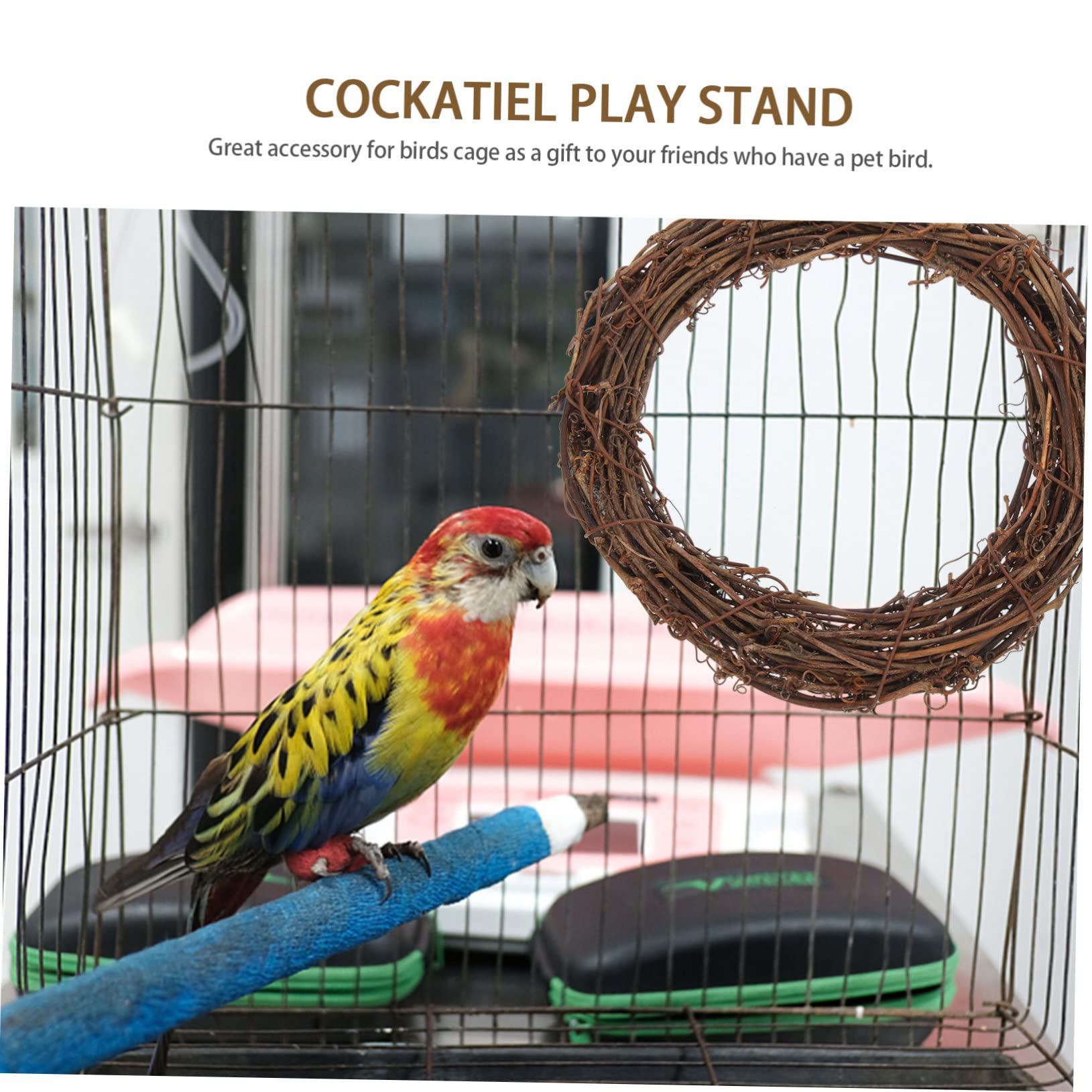 VANZACK 12stücke Vogelspielzeug Für Wellensittiche Rattan- Hängendes Schaukelspielzeug Und Koordination Für Vogelkäfige Beschäftigung Von Papageien