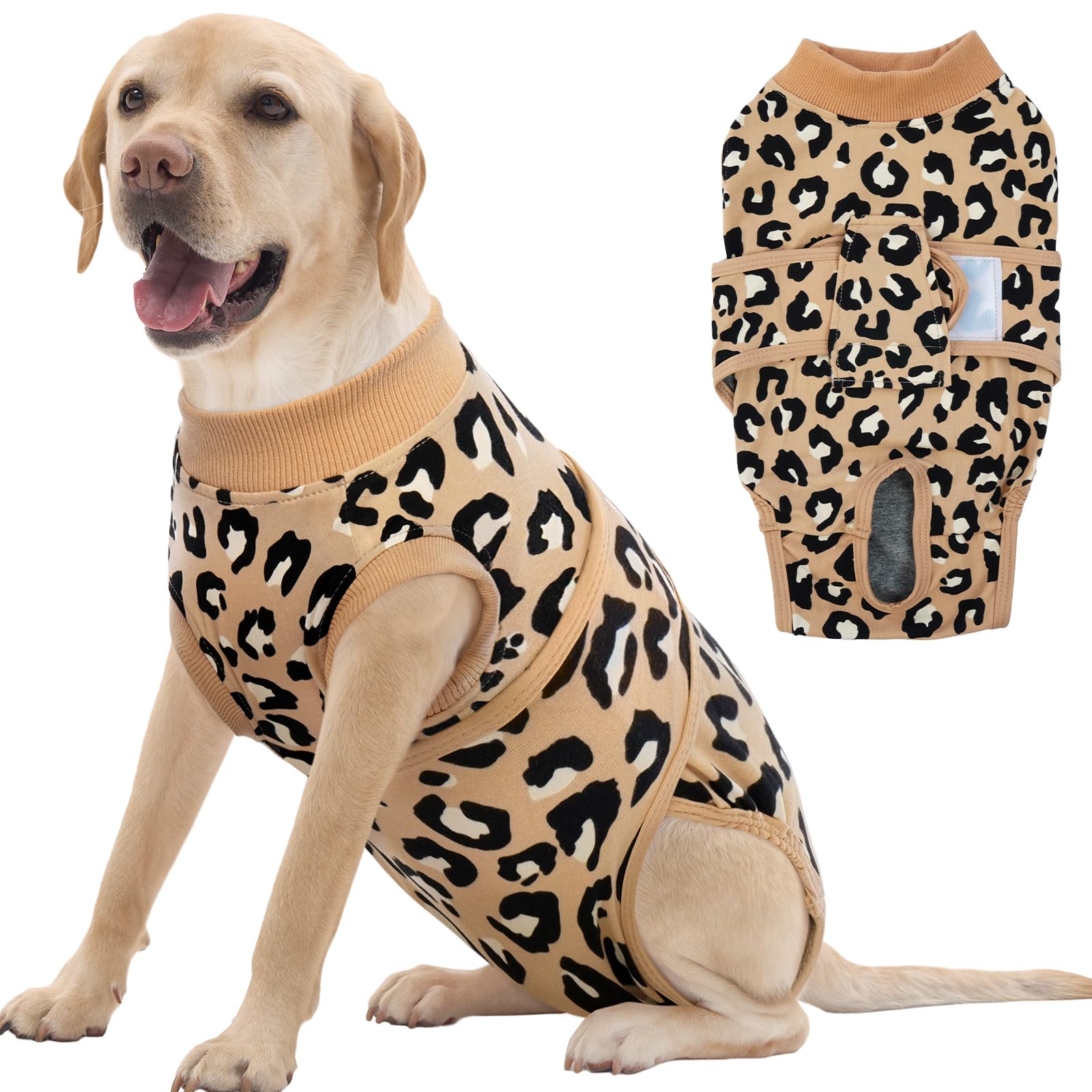 FUAMEY Recovery Suit for Dogs After Surgery,Soft Breathable Dog Bodysuit E-Collar & Cone Alternative Surgical Suit,Male Female Dog Neuter Spay Suits