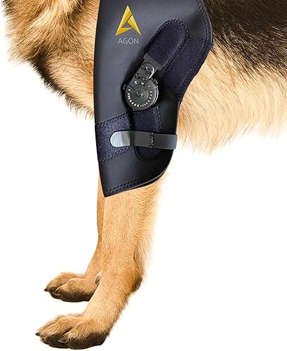 AGON Codera para perro para soporte de codo - Estabilizador de bisagra ajustable protector de codo para perro - Soporte de codo de neopreno con