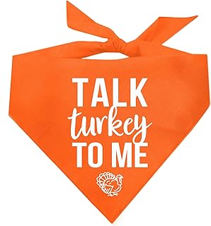 Talk Turkey to Me Thanksgiving Dog Bandana (Orange, OS 339)