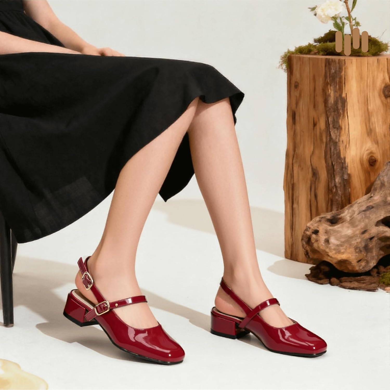 Hehainom Girls Heels Dress Shoes Mary Jane Chunky Low Heels Closed Square Toe Pumps Wedding Party Little Big Kids Shoes - Image 2