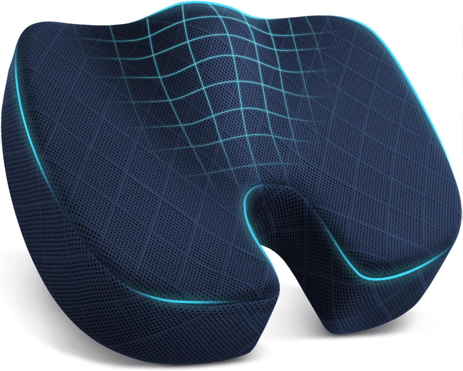 Seat Cushion - for Office Chair, Car Seat, Airplane, Bleacher - Sciatica & Coccyx Pain Relief Desk Chair Cushion for Long Sitting Office Workers, Car Drivers(Blue, XX-Large)