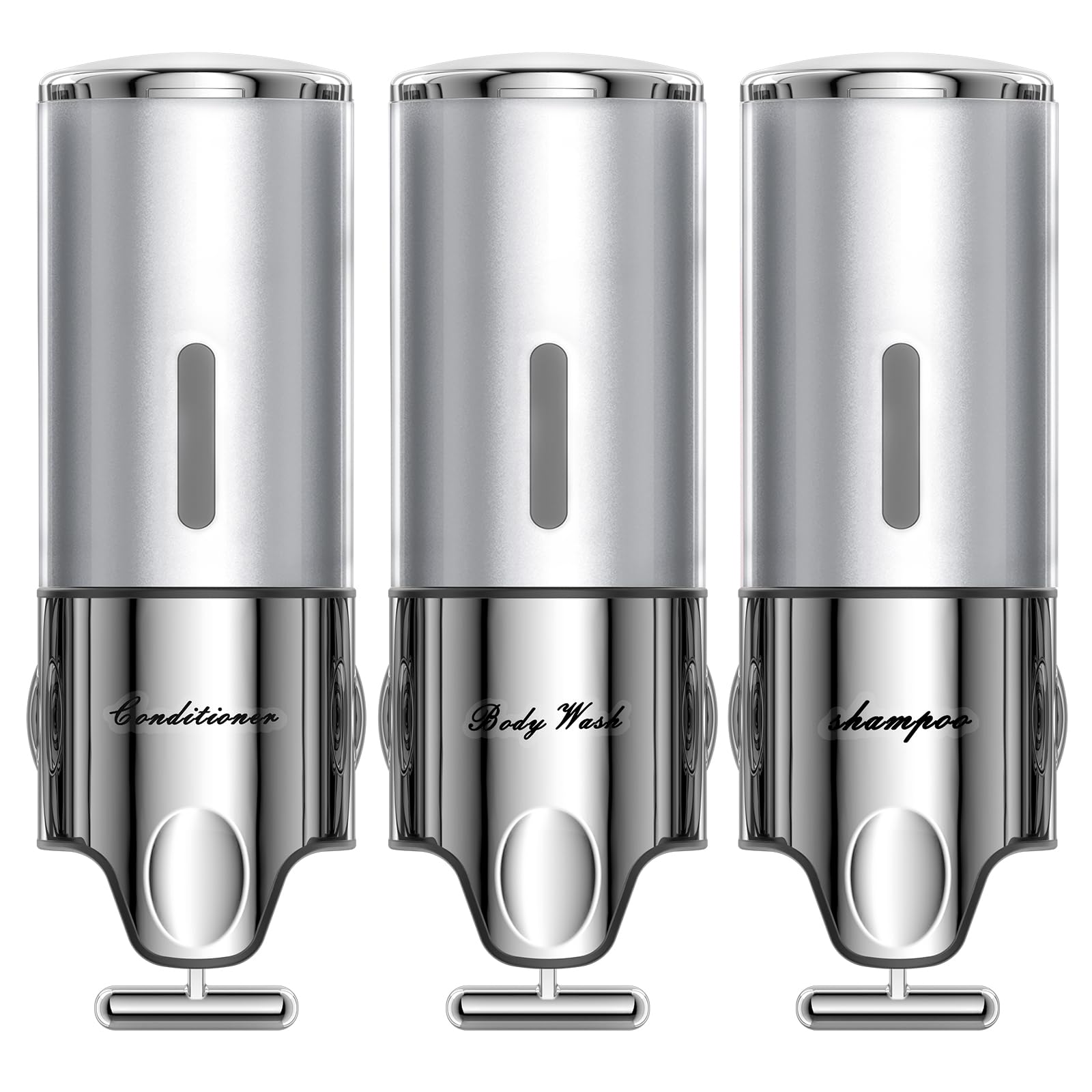 Shampoo and Conditioner Dispenser,Dispensers for The Shower,Shower Soap Dispenser 3 Chamber No Drill,Shampoo Conditioner B...