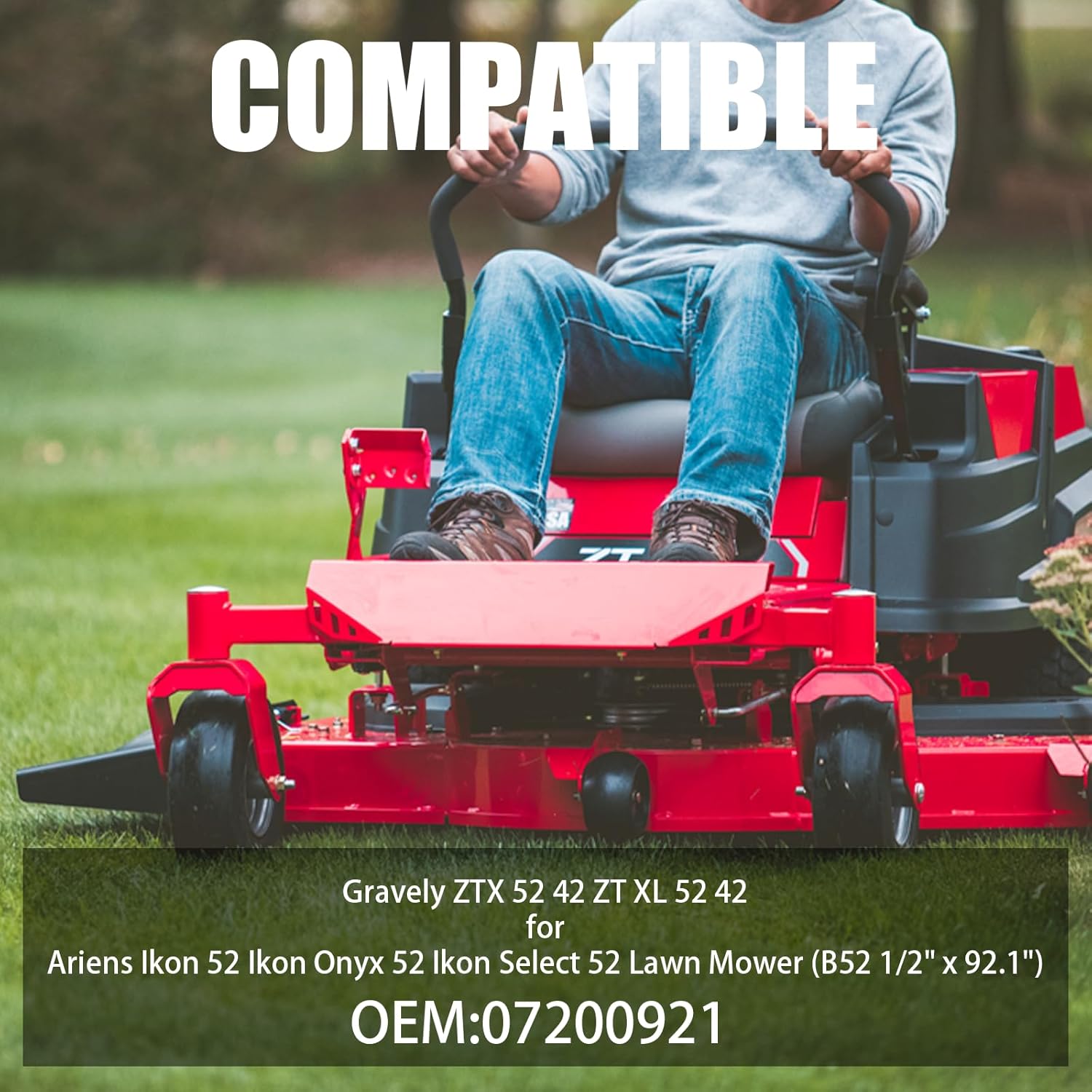 07200921 Drive V-Belt for Compatible with Gravely ZTX 52, ZTX 42, ZT XL 52, Ariens Ikon Onyx 52, Ariens Ikon 52 Zero-Turn Lawn Mower