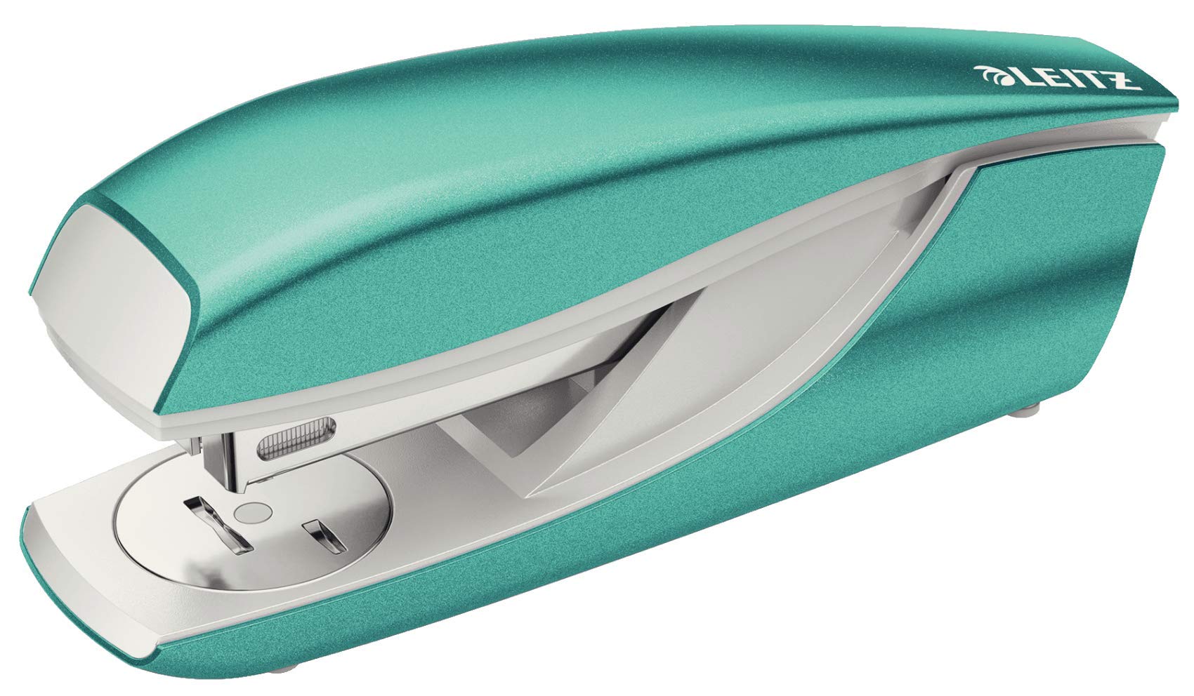 Leitz 50081051 Locher (30 Blatt, Anschlagschiene mit Formatvorgaben, Metall, WOW) metallic eisblau (Locher + Heftger?t)