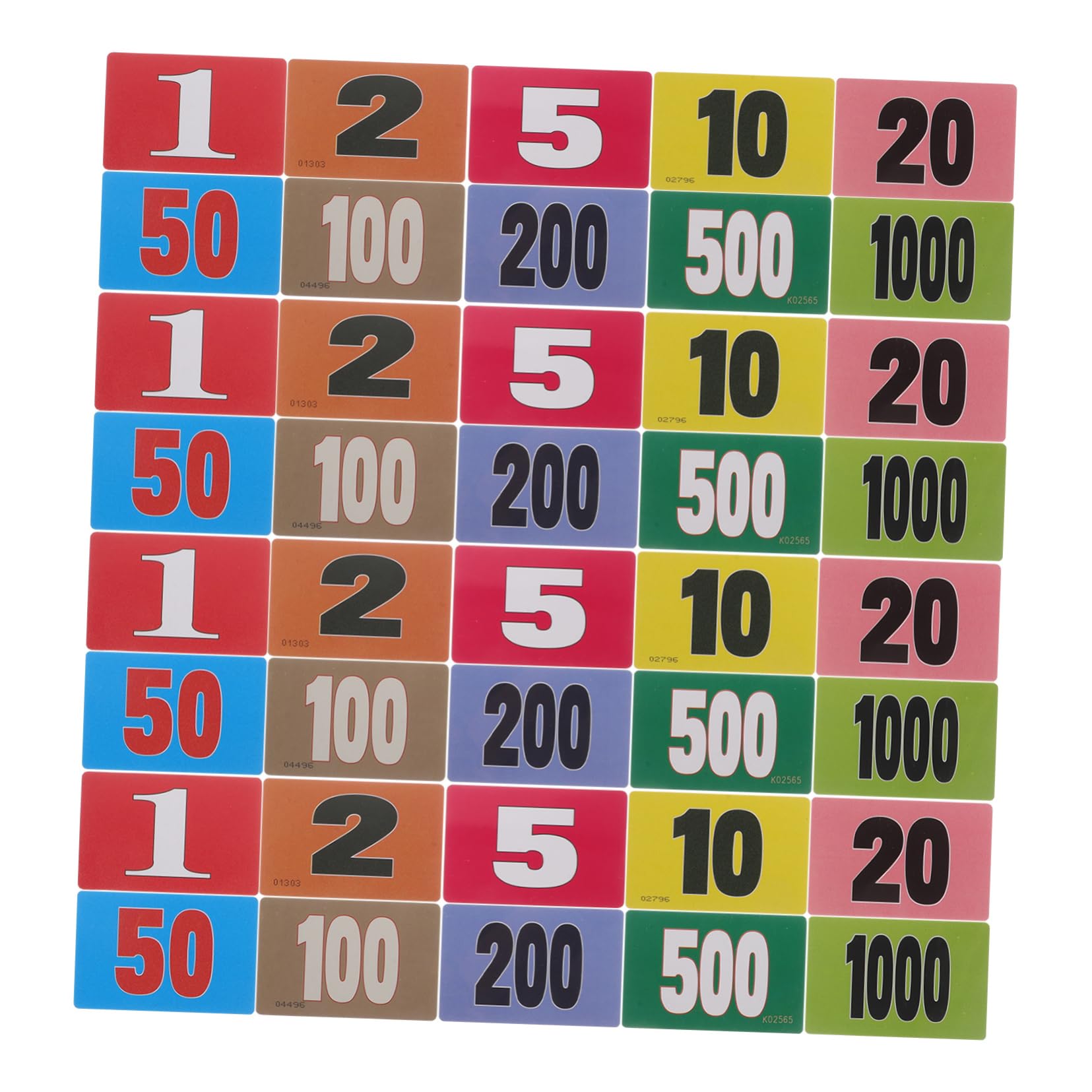 NAMOARLY Poker Chips for Boys and Girls 40 Pcs Plastic Poker Chip Learning Counters Smooth Numbered Discs for Math Games