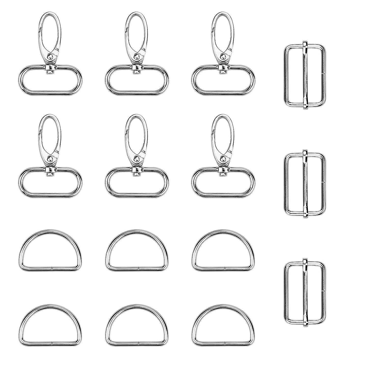 Borsa in plastica per Bagagli, Tenda con Cinghia Girevole, moschettone, Fibbia da 13 mm, 8 Pezzi, Colore: Nero