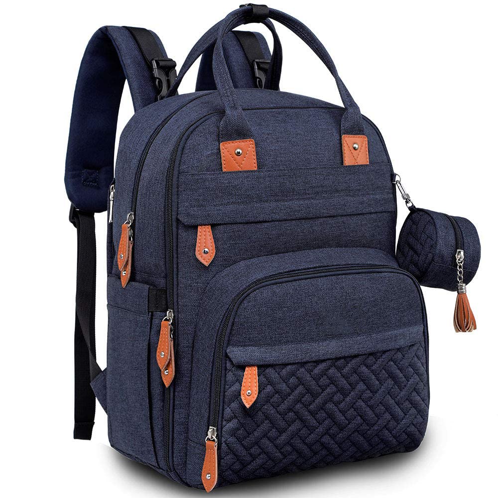 Large Capacity Foldable Mommy Bag with Insulated Pockets, Waterproof Changing Mat, and Diaper Organizer with 18 Practical Pockets-image-23