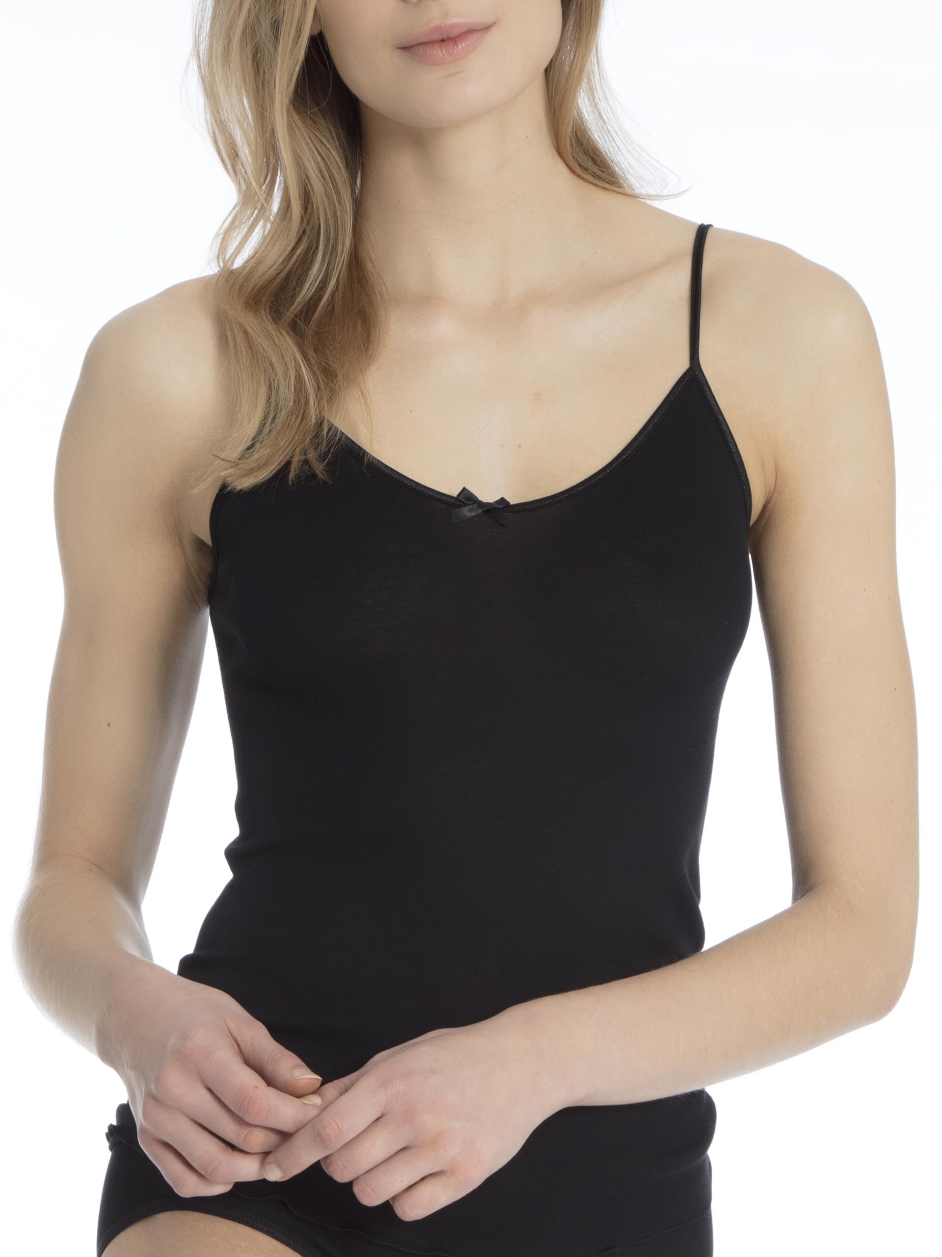 Calida Women's Spaghetti-Top Light Sleeveless Vest, Black (Schwarz 992), L
