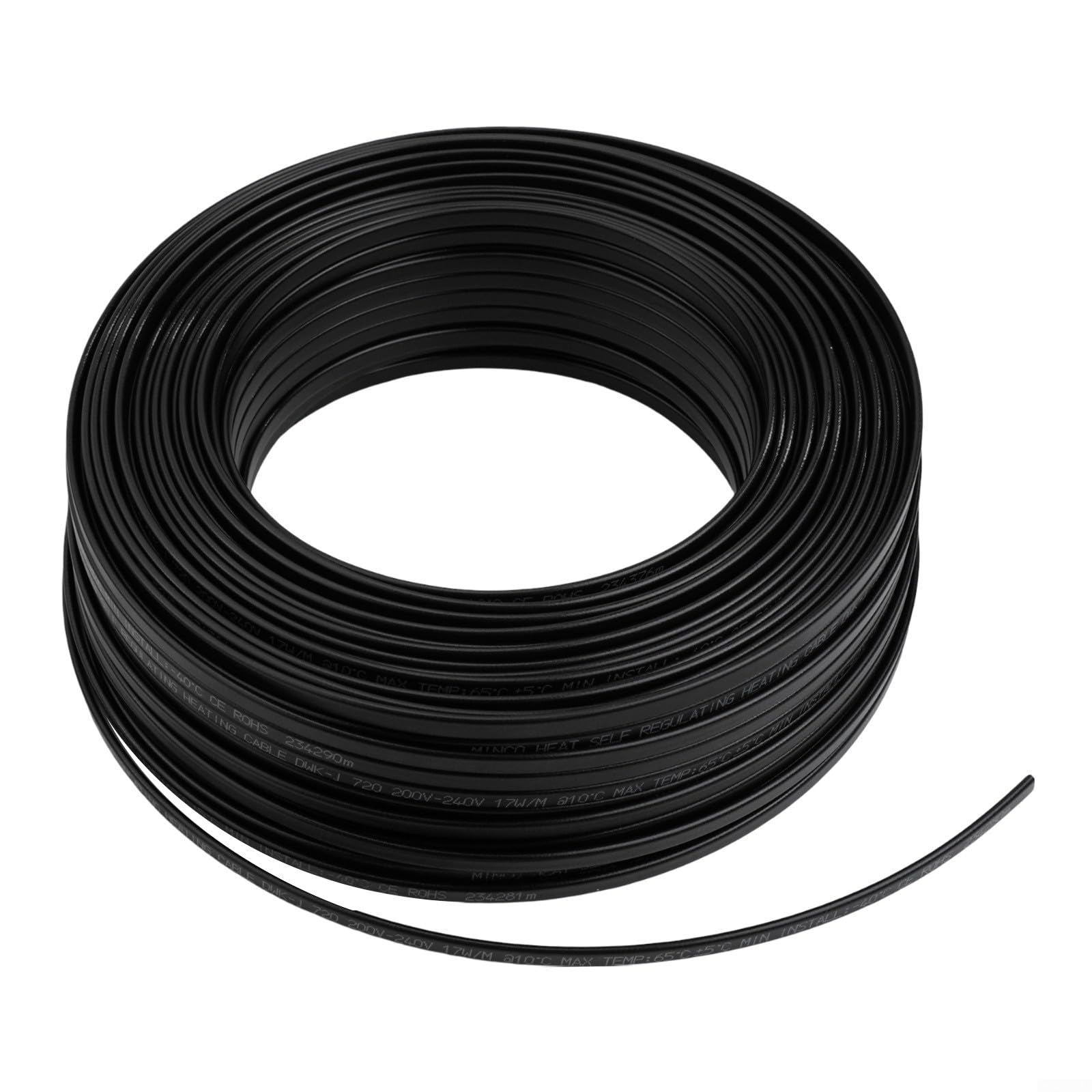 Cable de calefacción eléctrica anticongelante de 220 V para protección de techo, canalón y tuberías con temperatura autolimitante y aislamiento de polietileno (100 m)