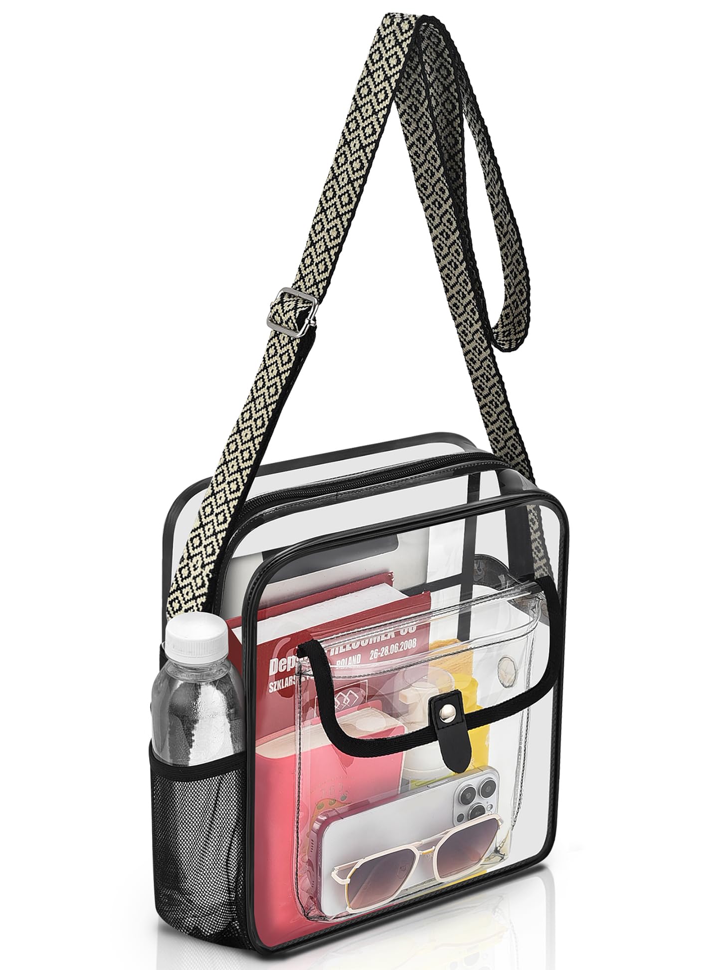 SPODEARS Clear Crossbody Bag for Stadium with Bottle Holder
