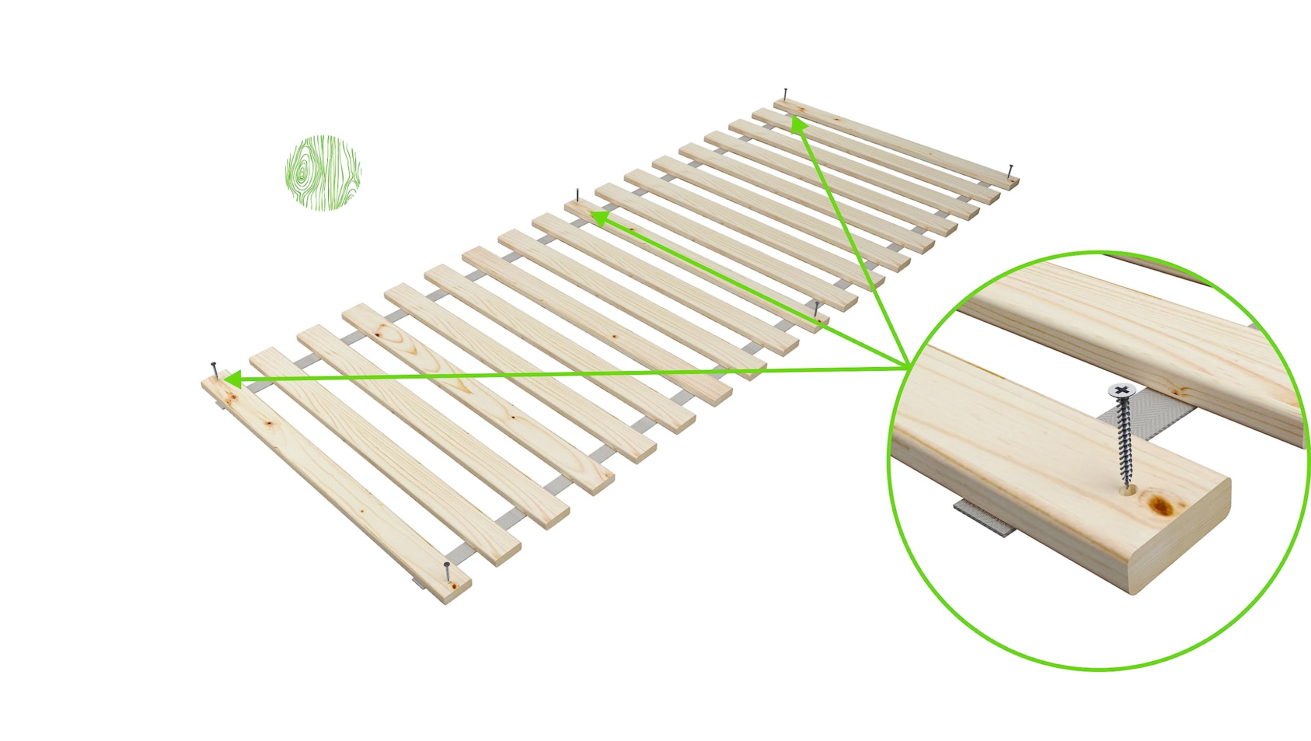 BDW Holztech Rollrost 350 kg - Hochwertiger extra starker Lattenrost aus heimischen Wäldern - Rolllattenrost unbehandelt für Ihren gesunden Schlaf (90x200)