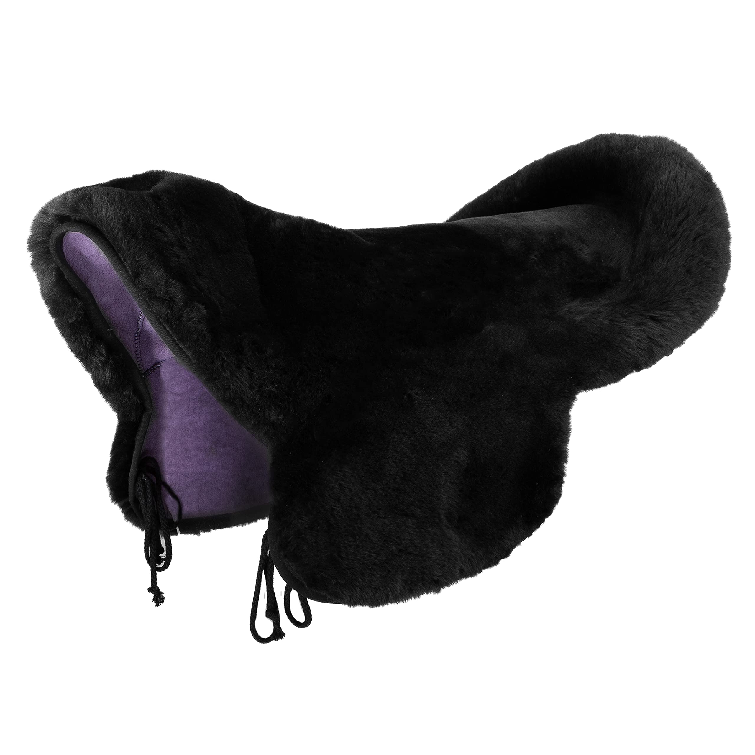 Copriseggio in pelliccia Laramie con foro in corno CHRIST - Coprisella per selle western, superficie in pelliccia per una cavalcata imbottita, neutro, grigio, nero, marrone, misure: sangue caldo (L) e XL