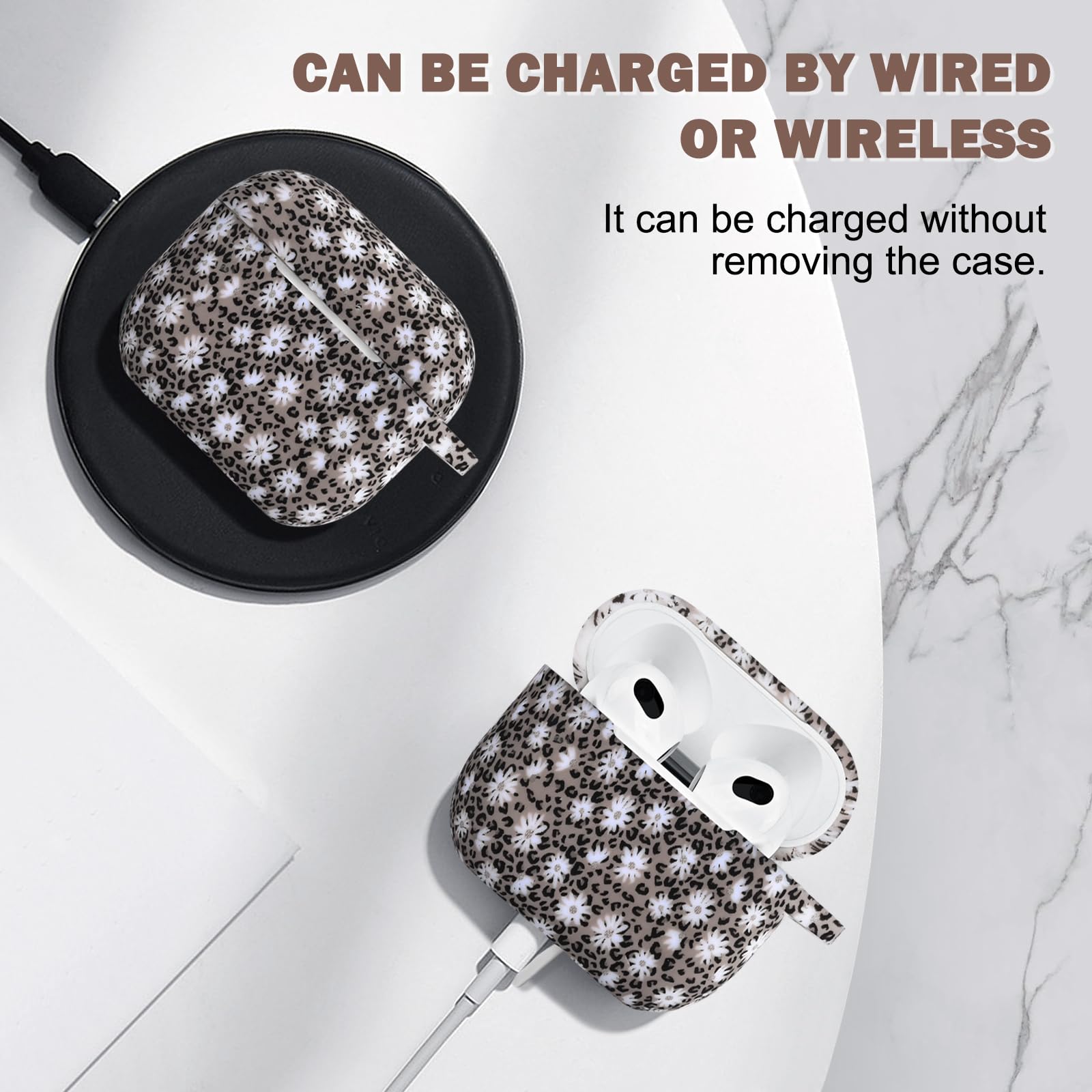 Étui Pour AirPods Pro Leopard Avec Imprimé Animal, étui De Protection Pour AirPods Apple Avec Mousqueton, Porte-clés 1re Génération 2e Génération - France