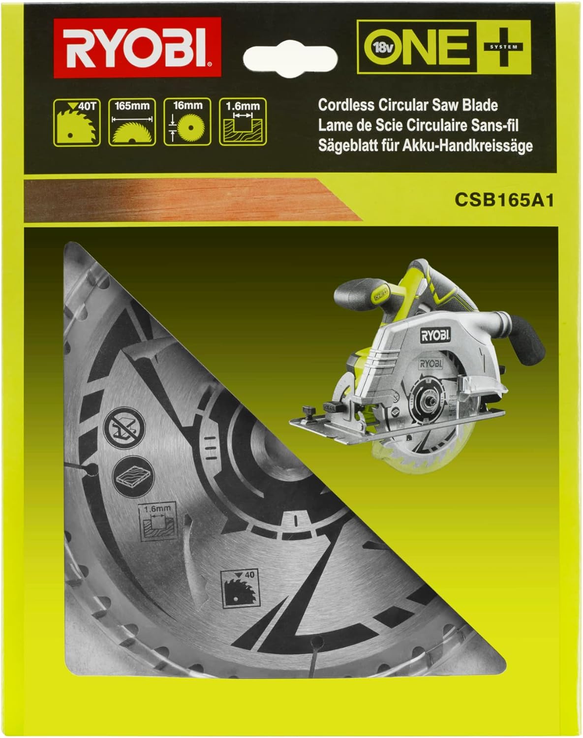 Ryobi CSB165A1 165 mm Circular Saw Blade for R18CS-0