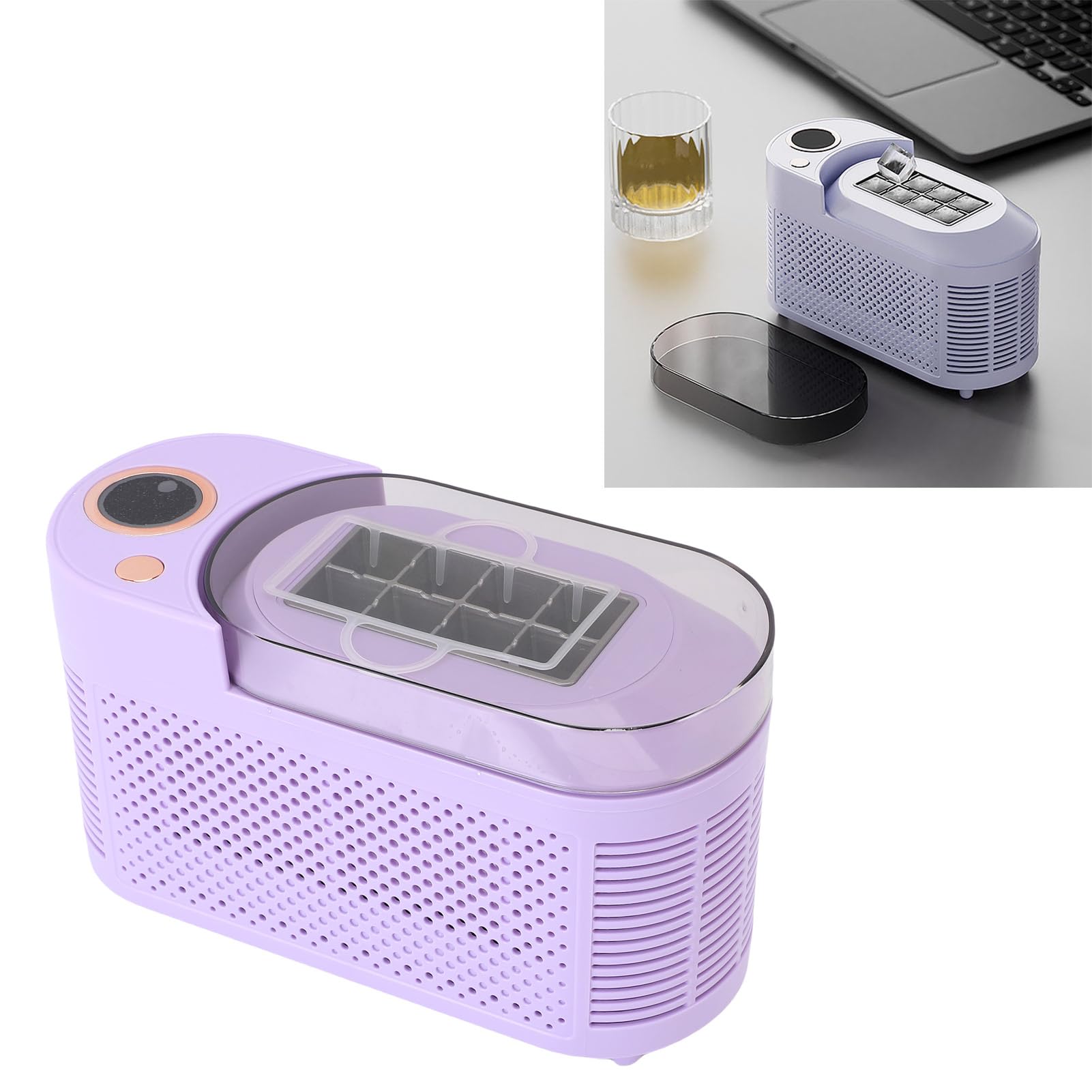 Fabbricatore di Cubetti di Ghiaccio, Macchina per il Ghiaccio da Banco, Produzione Rapida di Ghiaccio, Fabbricatore di Ghiaccio Portatile, Contenitore Automatico Innovativo