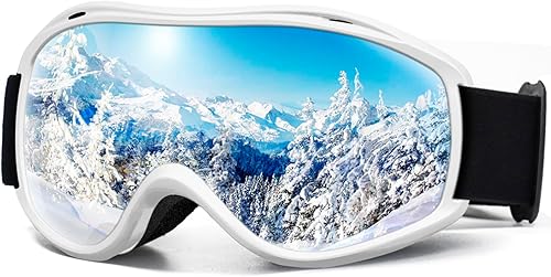 FMY Gafas de esquí y snowboard OTG, protección UV400, anti niebla, gafas de esquí para motos de nieve para hombres, mujeres y jóvenes