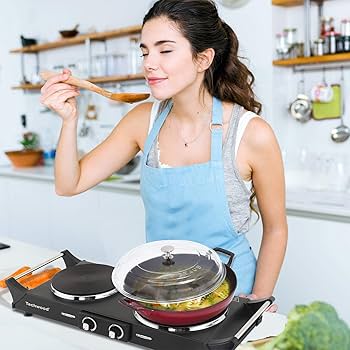 Techwood Hot Plate Electric Double Burner Portable Burner