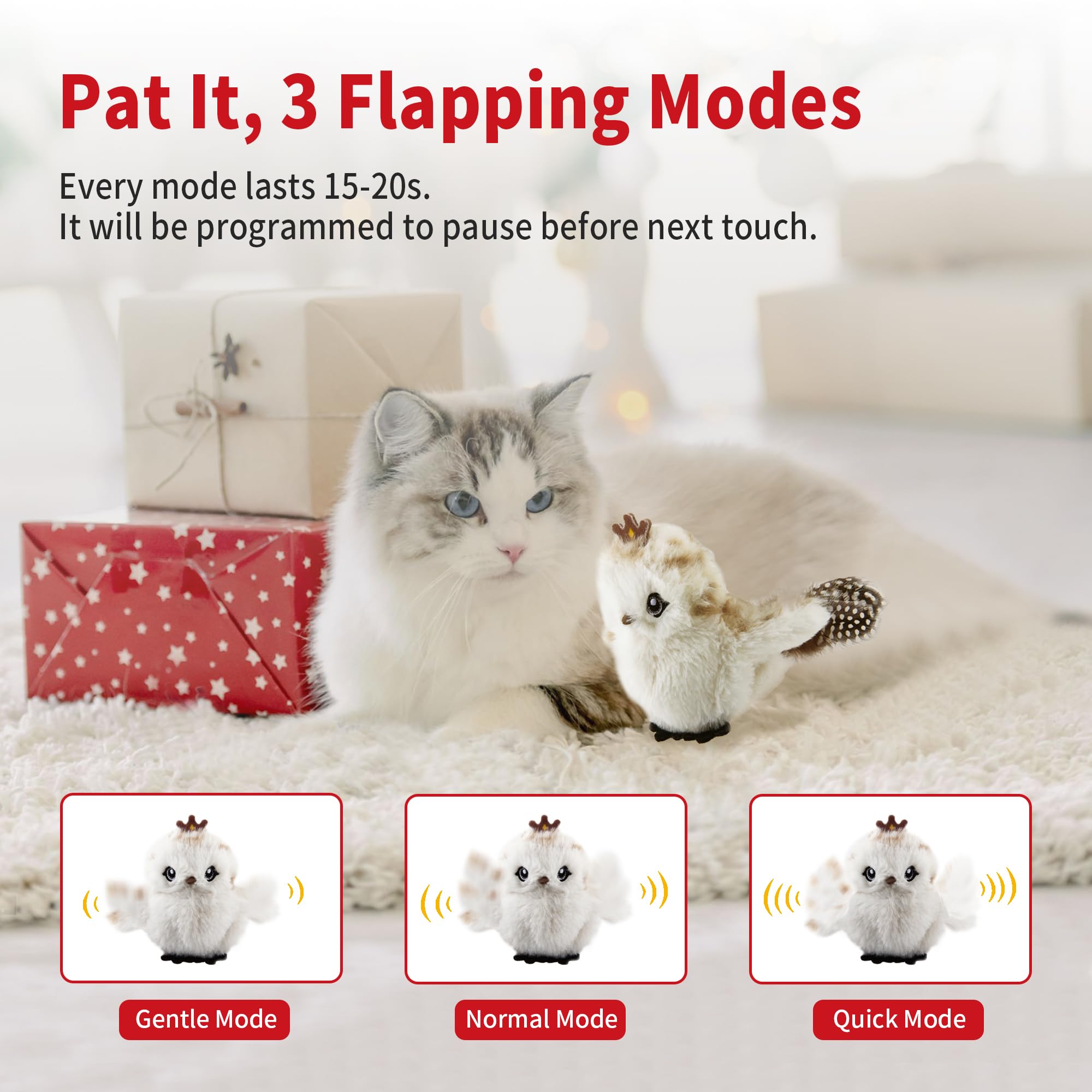 GiGwi Flapping Bird Cat Toys for Indoor Cats Interactive Chirping Cat Toys Self Play - Image 4