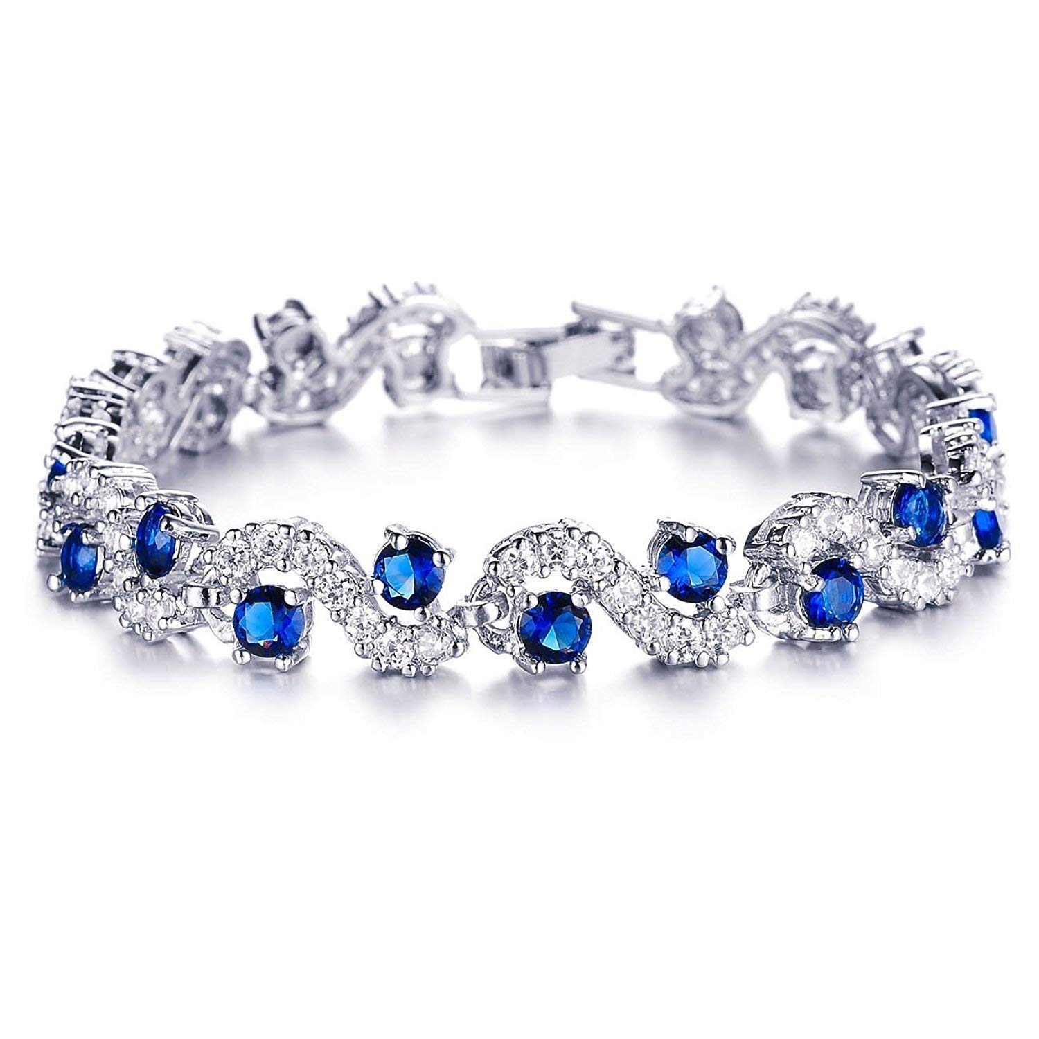 I Jewels Stylish Silver Plated Cubic Zirconia American Diamond Adjustable Bracelet For Women & Girls (B07M9L66LZ) Amazon Price History, Amazon Price Tracker