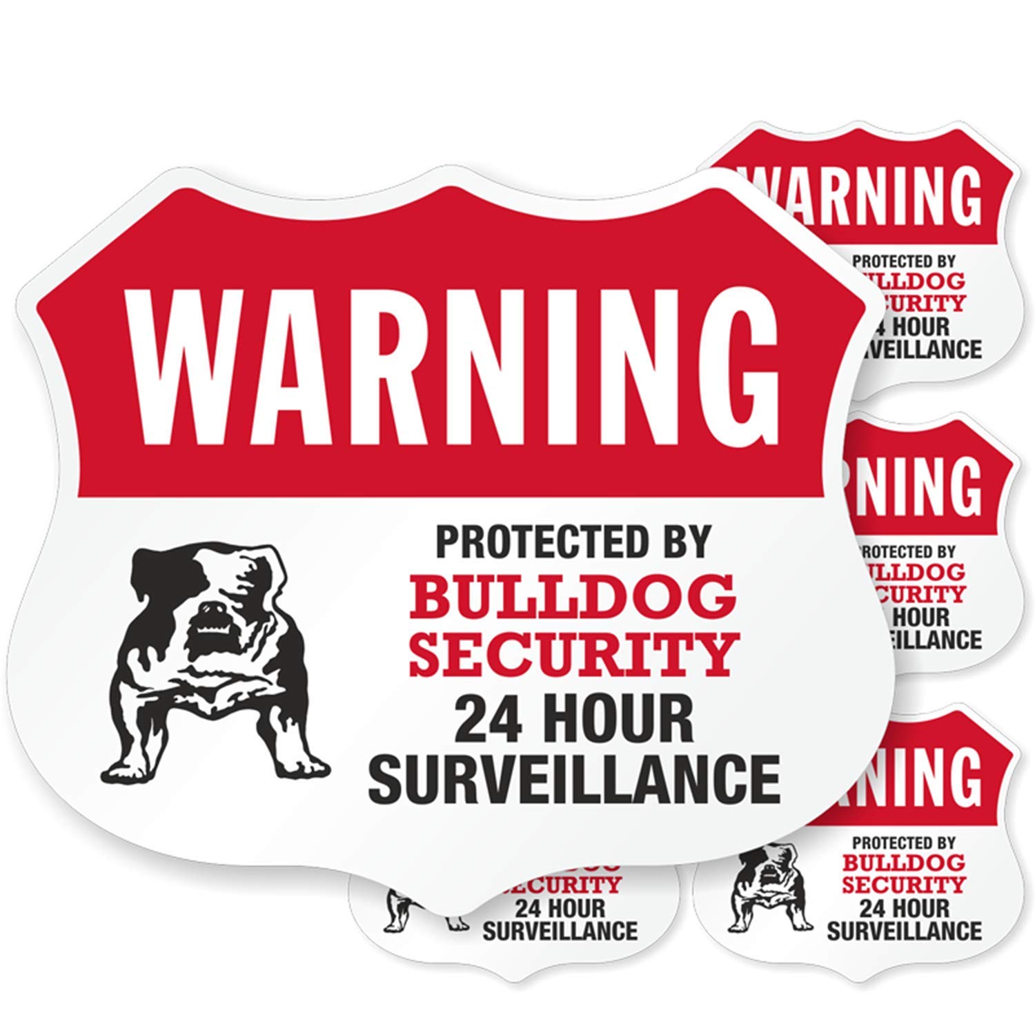 SmartSign Protected by Security - 24 Hour Surveillance Warning Decal Set | EG Reflective Adhesive [New], Made in USA