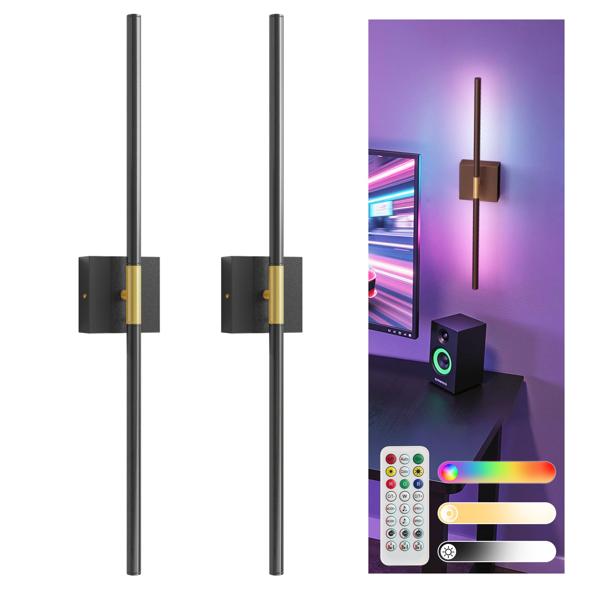 Battery Operated Wall Sconces Set of 2, Battery Wall Sconce 10000mAh