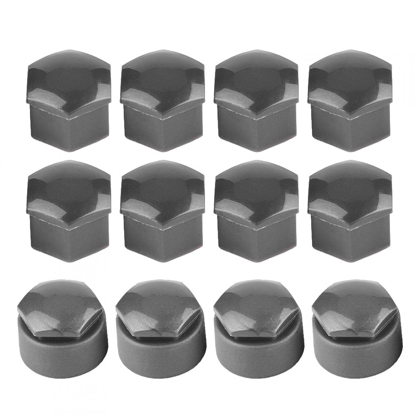 Do kołpaków przeciw chrupkom Ra 17 mm tytanowe - 16 x Ra 17 20 sztuk 17 mm nakrętki do kół samochodowych 17 mm osłona antykradzieżowa szara 20 sztuk 17 mm nakrętki koła samochodowego osłona śruby