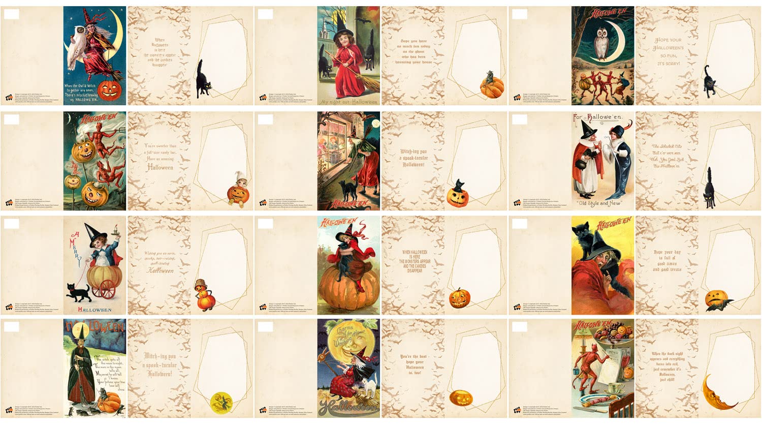 Vintage Halloween Postkarten – 24 Gruselige Motive, Ideal Für Postcrossing & Grußkarten