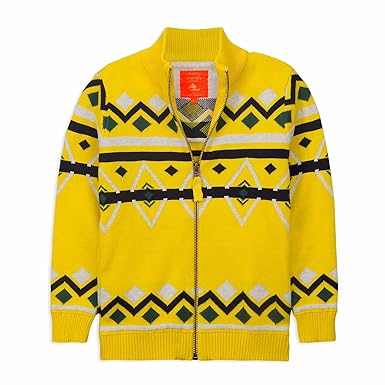 Cherry Crumble California Kids Boys Stand Collar High Neck Cardigan Sweater