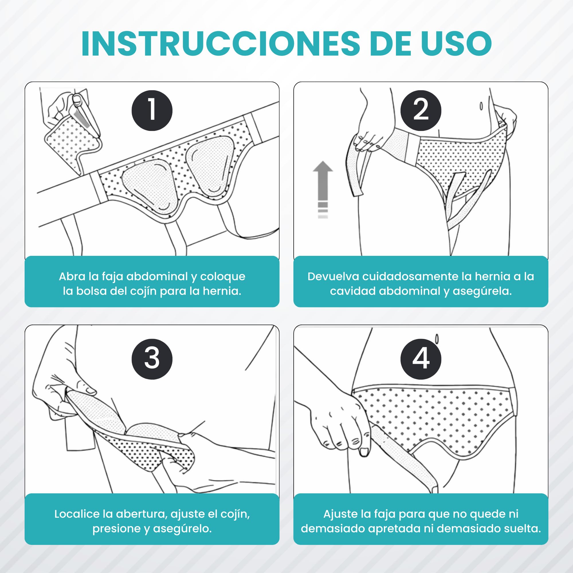 BeFit24 Cinturon Hernia Inguinal Hombre | 2 Almohadillas Silicona | Cinturon Hernia Inguinal Ajustable XL | Faja Hernia Braguero Discreto Bajo Ropa Soporte Ajustable 96–120 cm