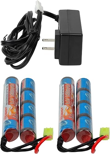 Miniatura 7 de Tenergy Cargador combinado y paquete de 2 baterías recargables de mariposa de 9.6 V NiMH 1600 mAh con conector Mini Tamiya para Airsoft AEGs