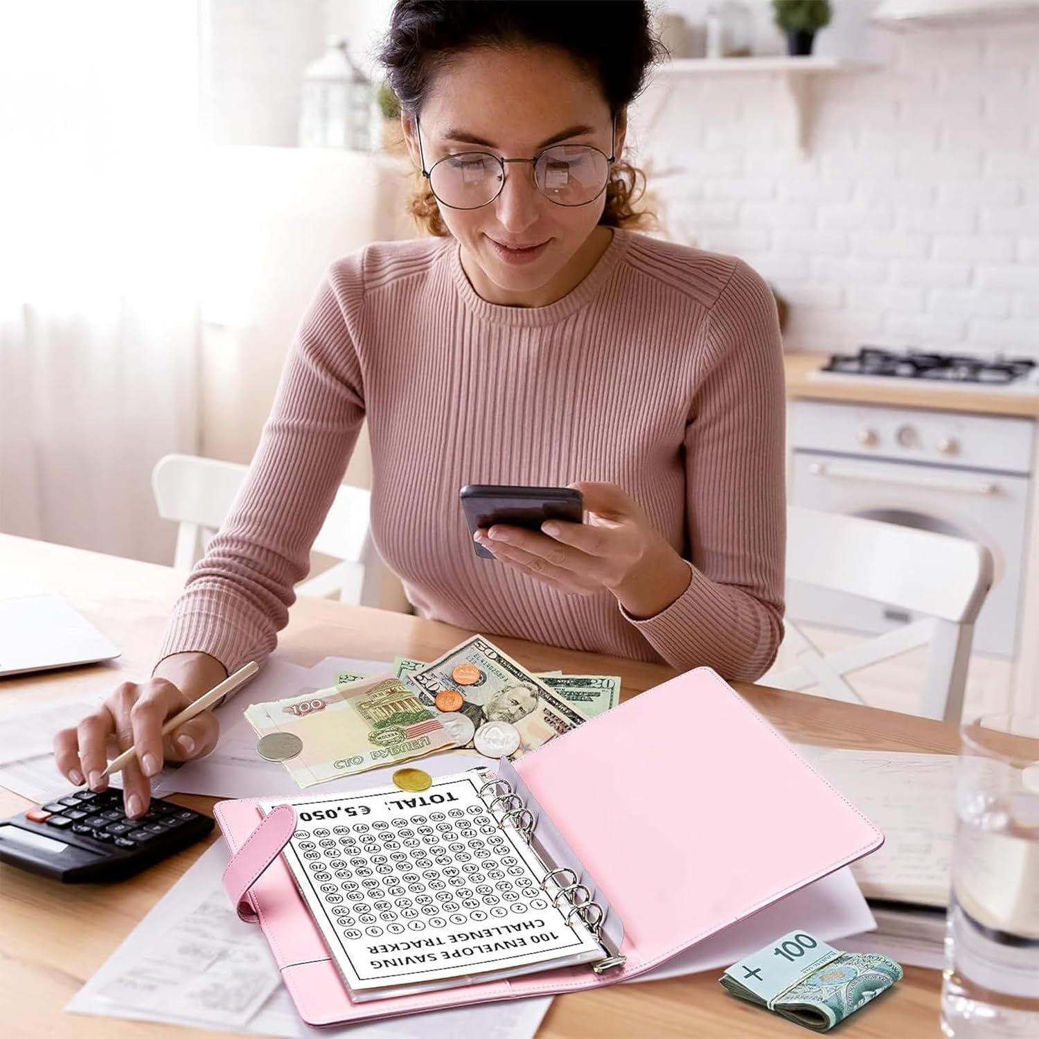 OUZHOU Budgetplanner, Duits, spaarboek voor geld met cijferslot