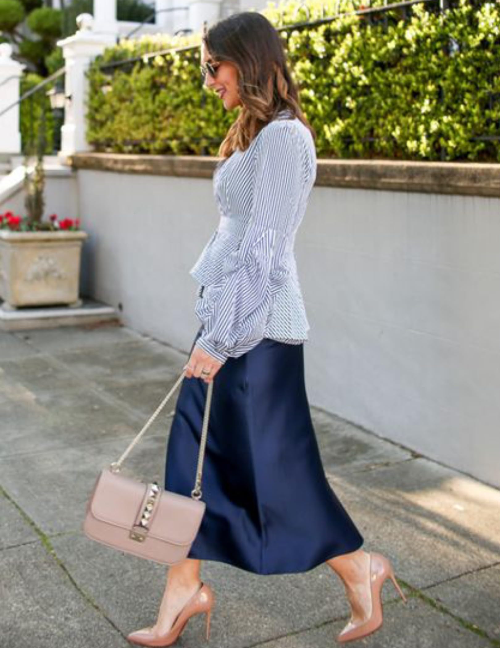 Zeagoo Gonne da donna in raso casual in seta gonna midi a vita alta gonne lunghe con cerniera elegante gonne da lavoro