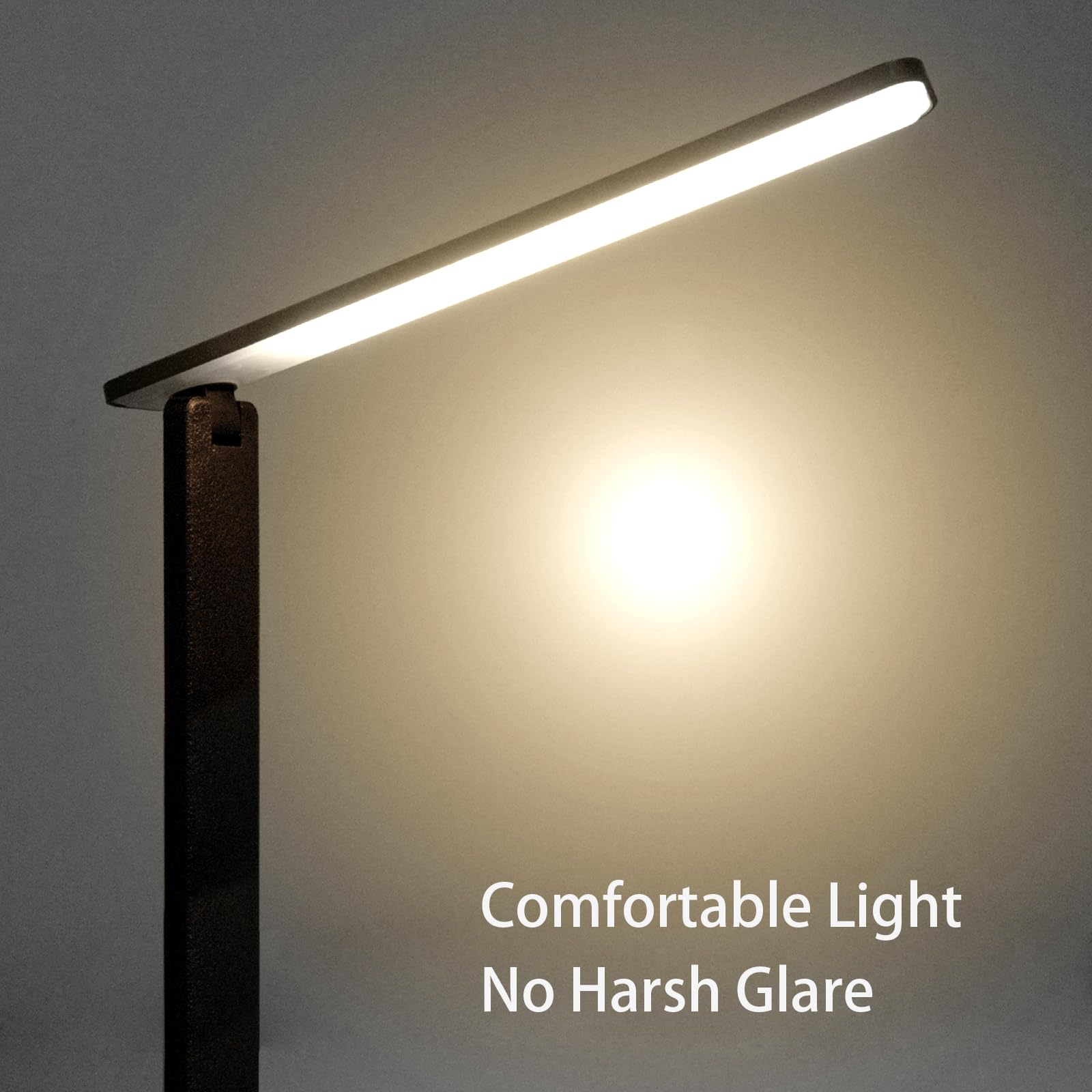 Schreibtischlampe, LED-Lampe mit USB-Ladeanschluss, Touch-Steuerung, 5 Farbmodi, 5 Helligkeitsstufen, augenschonende Tischlampe, LED-Leuchten für Schlafzimmer, Zuhause, Büro, Schwarz