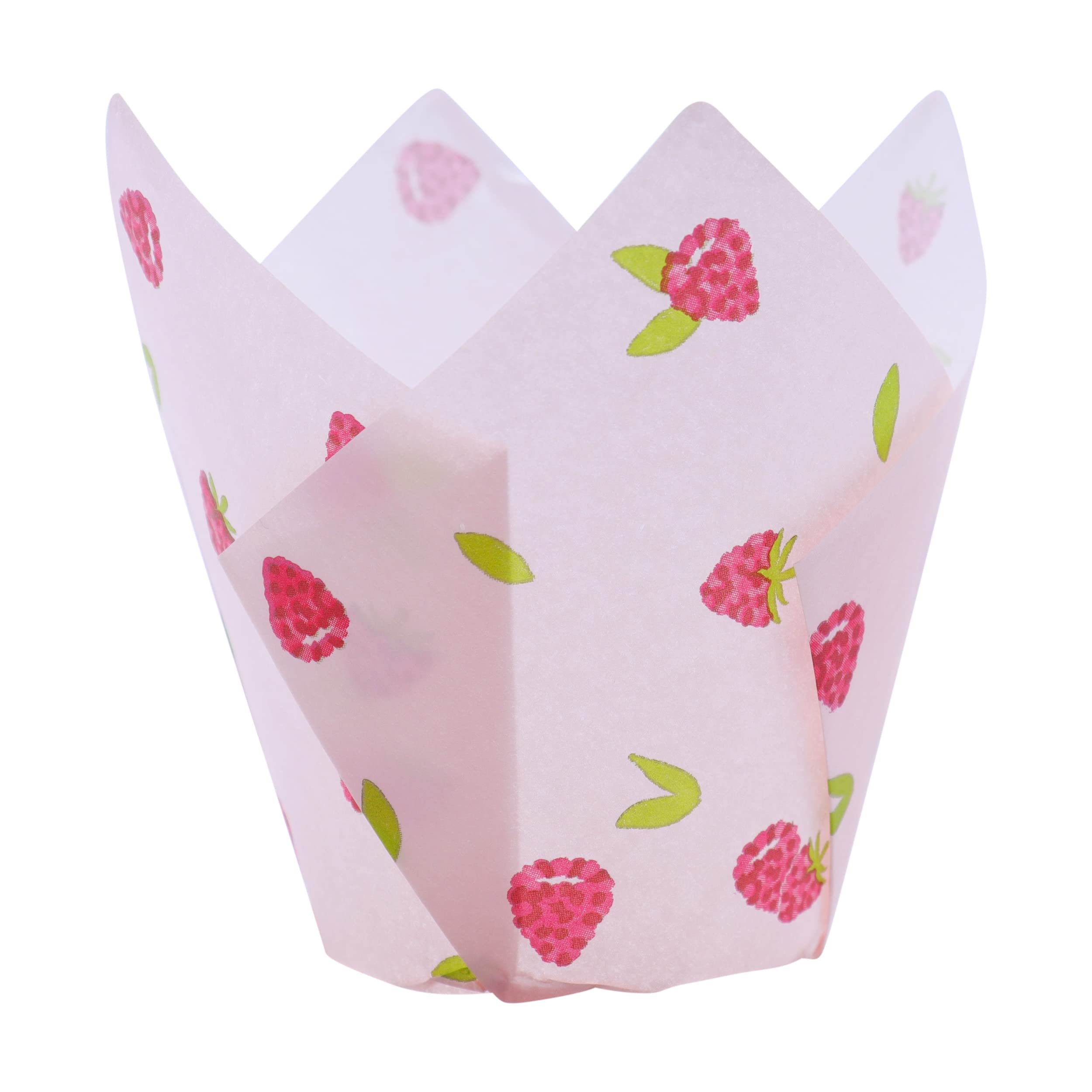 24 PME Tulip-Shaped Muffin Cases, Raspberry