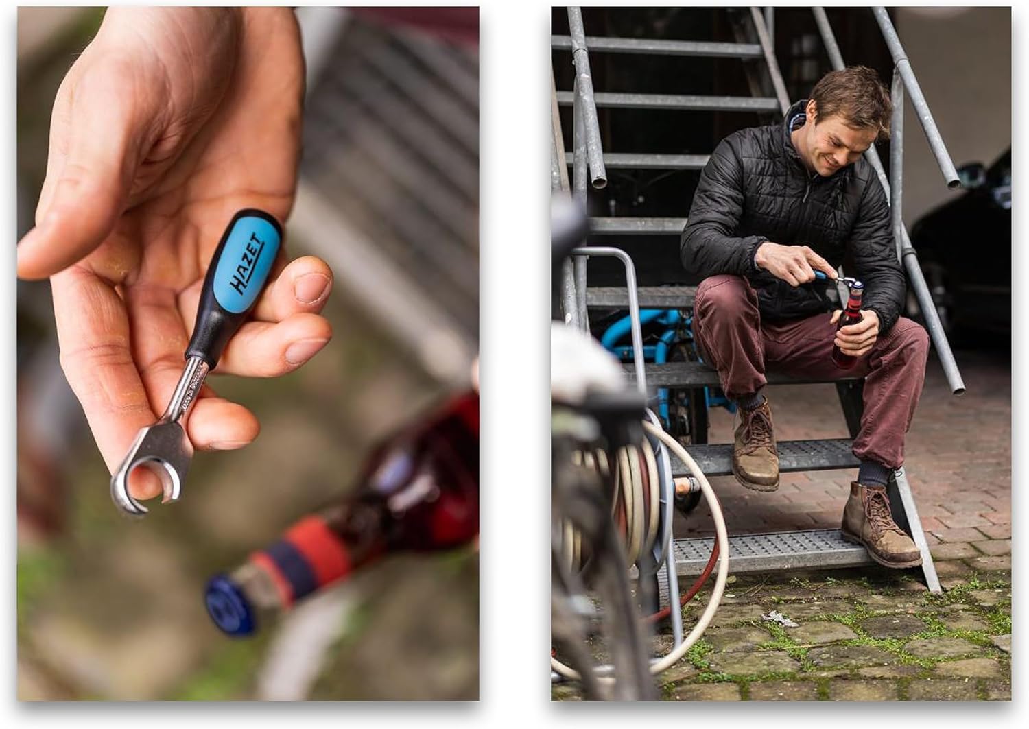 Hazet Bottle Opener 1868-10 in mini Format, 116 mm, for Opening Bottles with Bottle Cap Closure, Practical and Universal Bottle Opener, Made in Germany