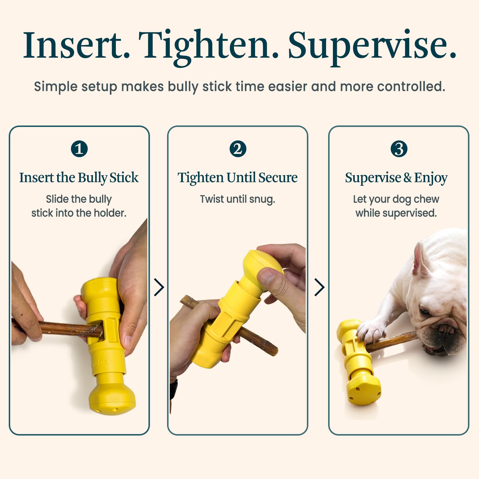 Support de bâton de Bully pour Chiens – Support dentelé en métal pour Chiens de Petite, Moyenne et Grande Taille – Maintient fermement Les bâtons d'intimidation – 13,7 cm