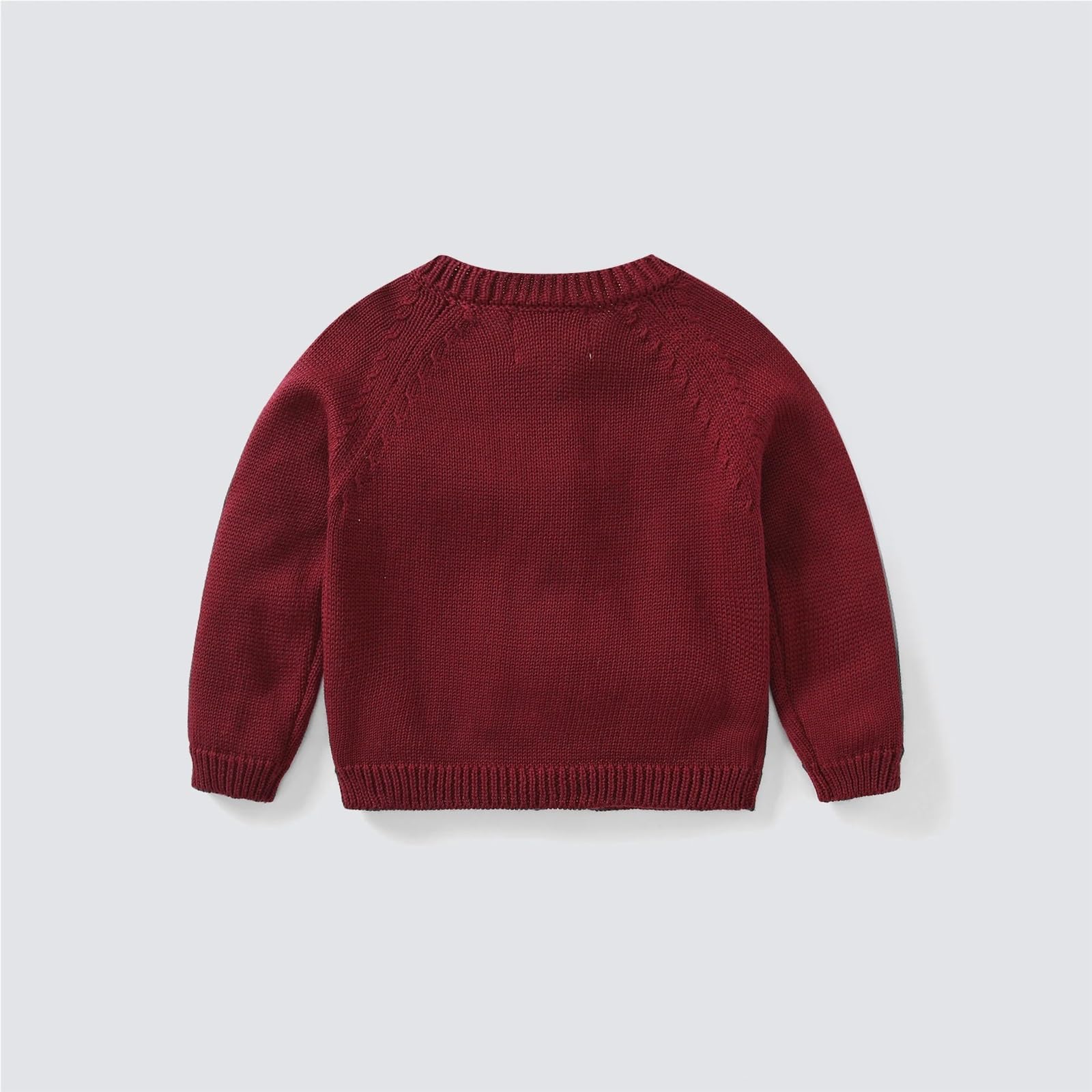 Cárdigan de Punto de Mora Bordado for niñas, Chaqueta cálida de otoño/Invierno for recién Nacidos y niños pequeños(Amaranth,12-18M Size 80)