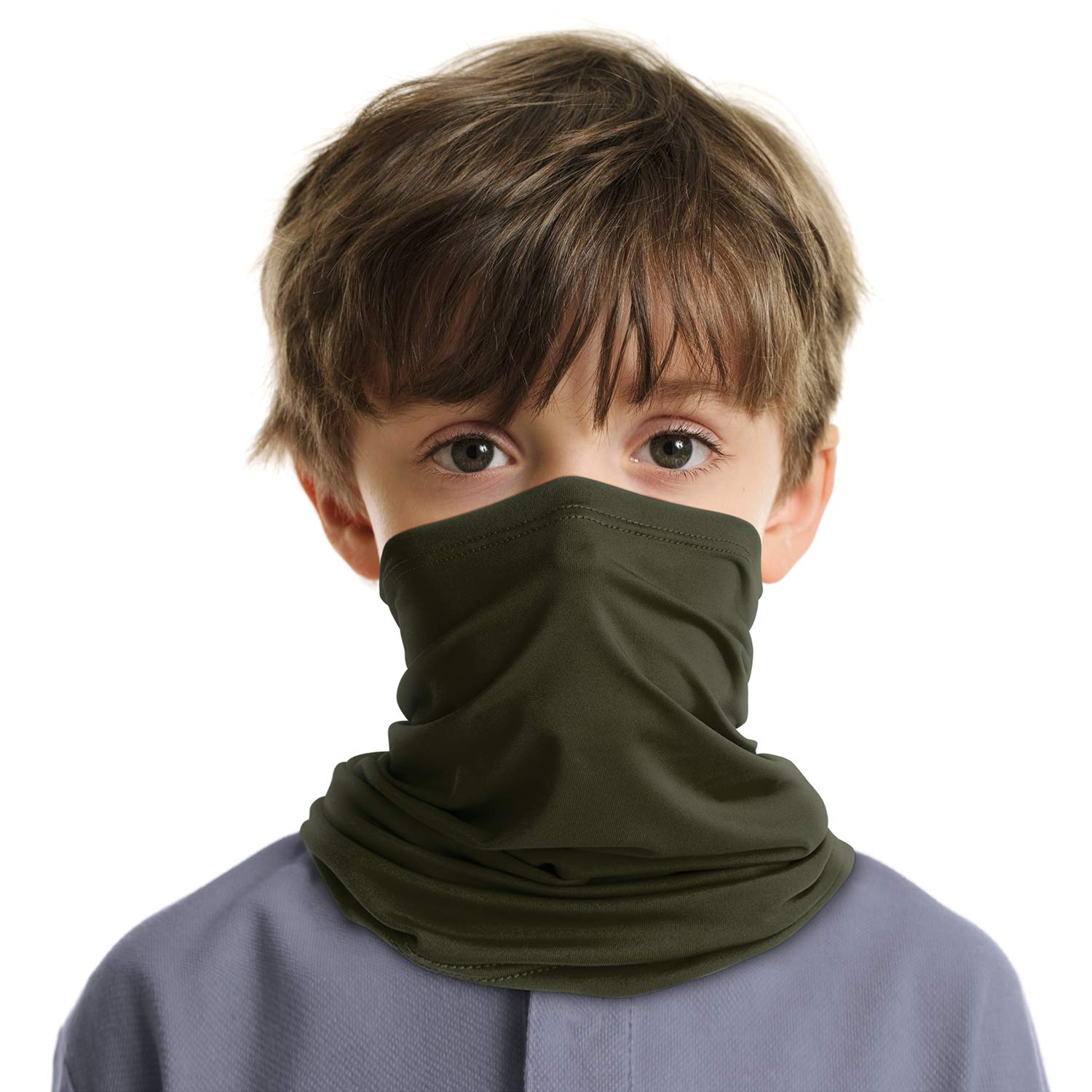 LUNGEAR Bandana for Kids Neck Gaiter Washable Multifunction Headwear Elastic Face Scarf Cooling Headband Snood with Dust Sun Protection for Outdoor Sports
