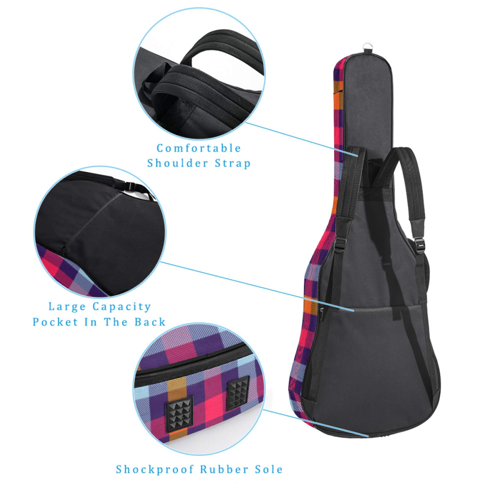 Gitarrentasche mit Reißverschluss, wasserdicht, weich, für Bassgitarre, Akustik- und klassische Folk-Gitarre, Orange
