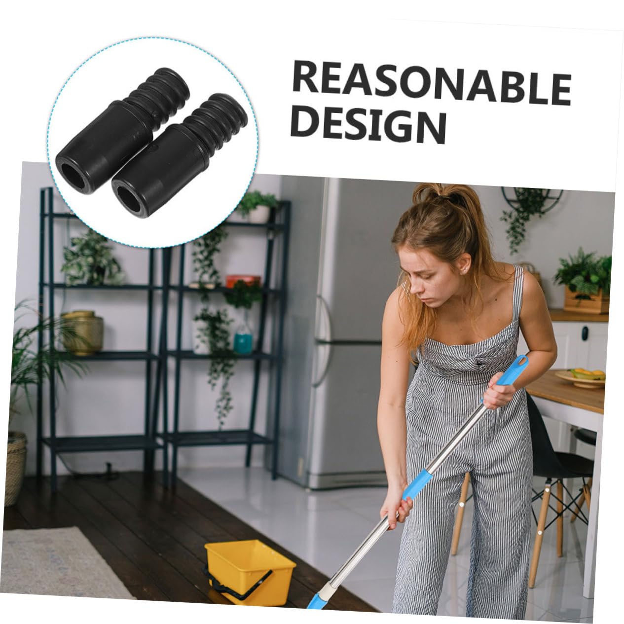 6 Piezas Adaptador de Roscada para Mango Telescópico para Fregona y Herramientas de Limpieza Compatible con Varillas de Material Duradero y Práctico