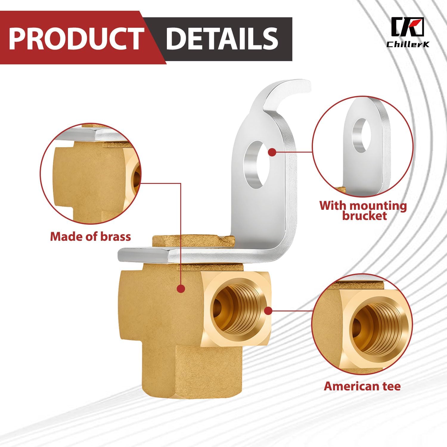 17 Pcs 3/16" & 1/4" Brake Line Fittings Assortment Kit,3/8 Inch-24 Threads,7/16 Inch-24 Thread Tee Fitting,Inverted Tube Nut