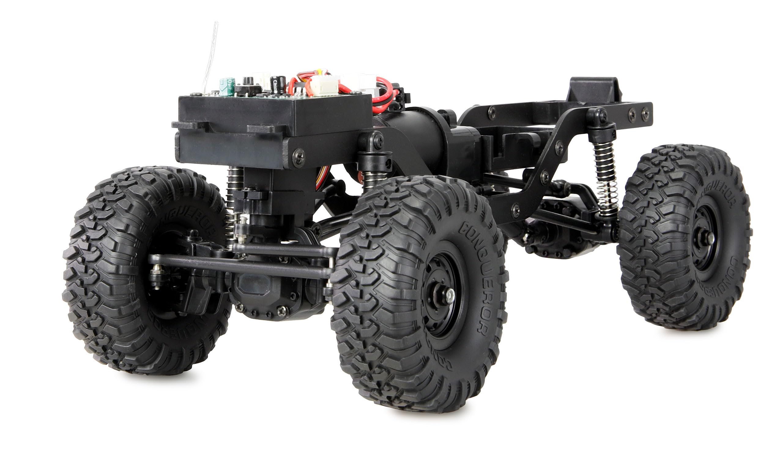 Amewi AMXRock Mini-D90 Scale Crawler 4WD 1:16 RTR żółty z pilotem zdalnego sterowania, akumulatorem, kablem do ładowania
