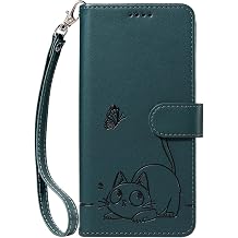 Case for Xiaomi Redmi 14C 4G Flip Leather Wallet Cover, Cute Cat Design with Card Slots & Kickstand Soft Silicone TPU Cover for Xiaomi Redmi 14C 4G, DeepGreen