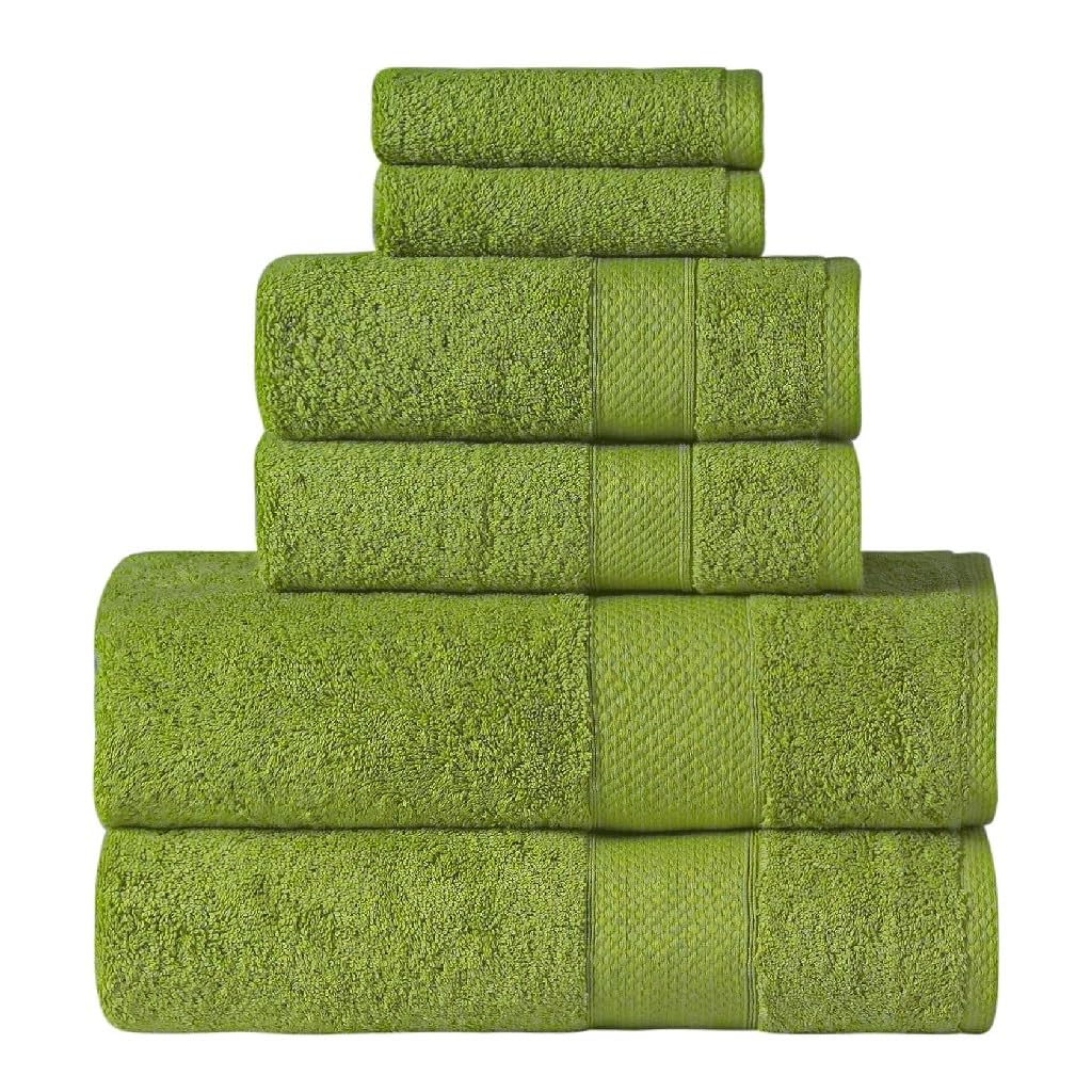 Juego de toallas de baño de algodón absorbente y secado rápido de 6 piezas