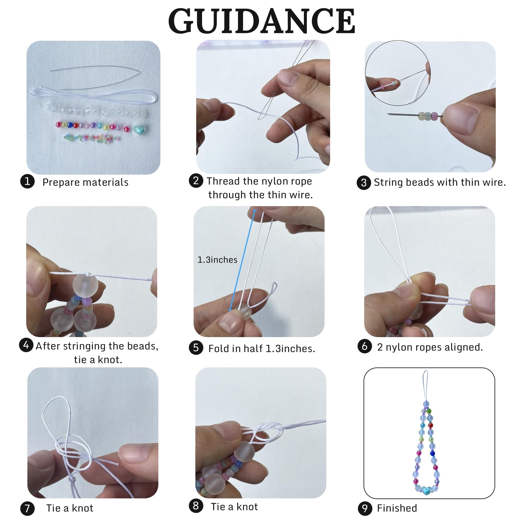 SHUANGART 531 Pcs Phone Chain Beaded Making kit, Cell Phone Charms Lanyard Wrist Strap Set with Matte Frosted Beads Burst Round Beads Glass Seed Beads Phone Tether Tab for Women DIY Bracelet Keychain - Image 5