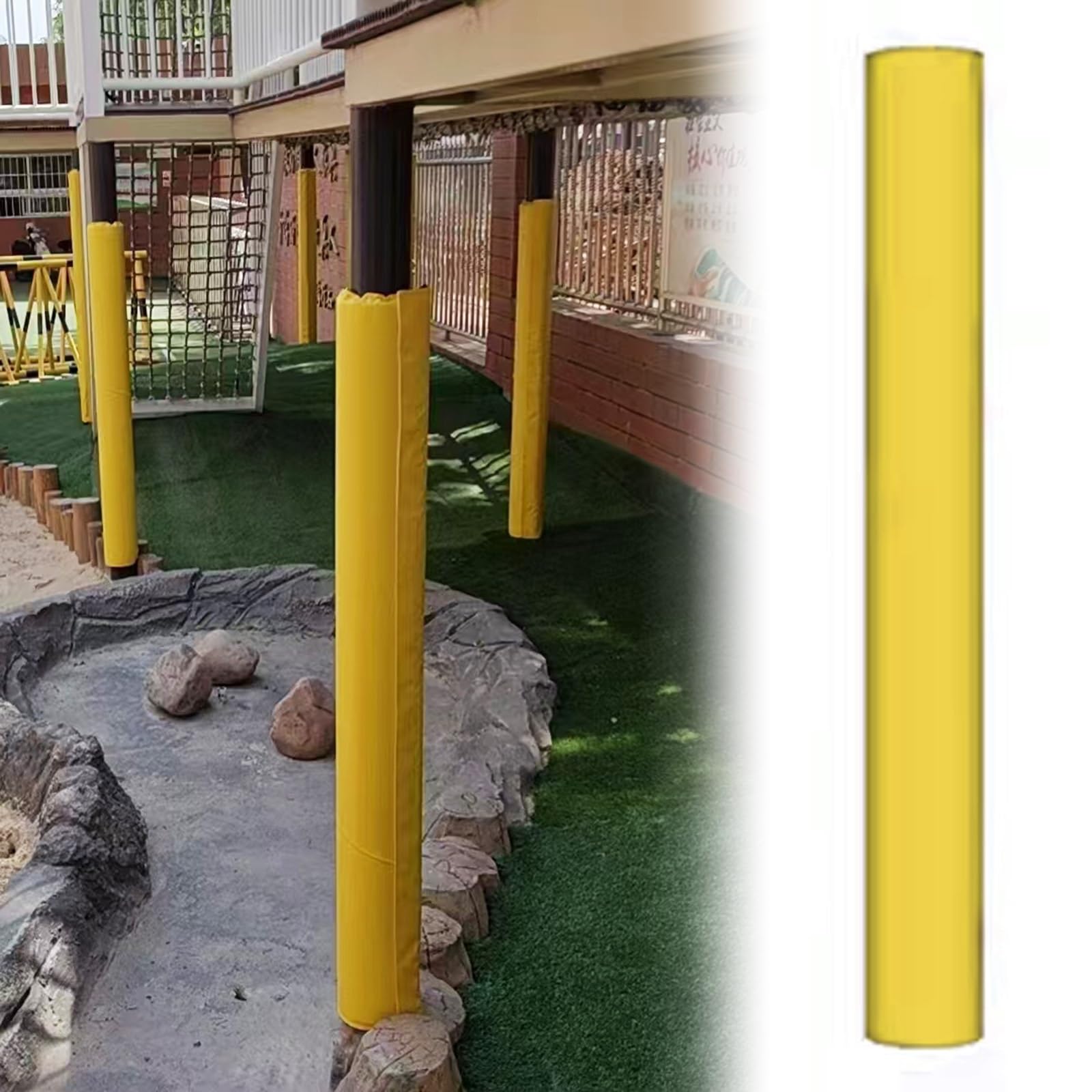 Tapa para poste de baloncesto, protector anticolisión, se adapta a columnas redondas de 5 cm a 30 cm, acolchado de espuma para todo tipo de clima, repuesto para mayor seguridad